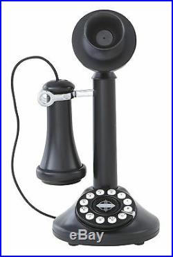 Vintage Candlestick Phone Rotary Dial Old Desk Telephone Home Black Replica New