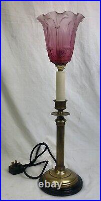 Vintage Candlestick Table Lamp, Desk Lamp, Light, 1920's