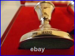 Vintage Cased Sterling Silver Squat Candlesticks B/ham 1979 Maker Bishtons Ltd