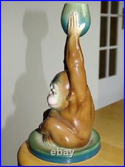 Vintage China Porcelain Monkey Candle Stick