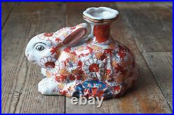 Vintage Chinese Ceramic Rabbit Candle Stick Holder
