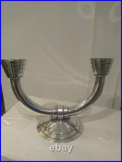 Vintage Christofle Candle Holder Candelabra Christofle of France Art Deco style