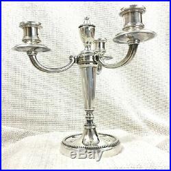 Vintage Christofle Silver Plated Candlestick Candelabra Candle Holder PERLES