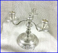 Vintage Christofle Silver Plated Candlestick Triple Candelabra Candle Holder