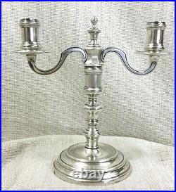Vintage Christofle Silver Plated Candlestick Twin Candelabra Candle Holder