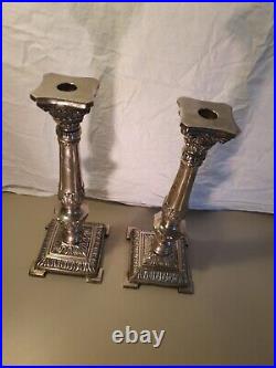 Vintage Corinthian Design Silver plate Candlesticks. 37cm Tall