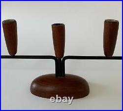 Vintage Danish Candleholder, Scandinavian Wooden Candlestick Holder, Art Decor