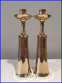 Vintage Dansk Brass Candlesticks By Jens Quistgaard Denmark w 4 Ducks Mark