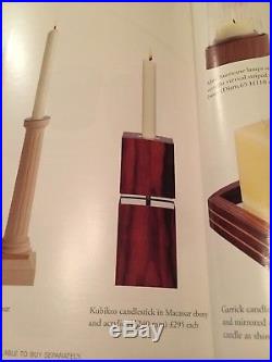 Vintage David Linley Kubikos Candlestick in Walnut & Acrylic BN & Boxed (1)