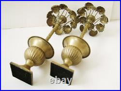 Vintage, Decorative Brass Potted Palm,'hollywood Regency' Candlesticks. 12