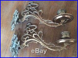 Vintage Decorative Bronze Swivel Candlestick Holder Wall Sconce