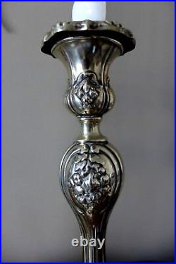 Vintage Decorative Silver Plated Pair Candlesticks Holder Stick 29 cm high 3-08