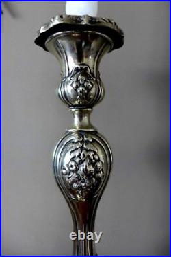 Vintage Decorative Silver Plated Pair Candlesticks Holder Stick 29 cm high 3-08