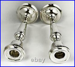 Vintage ELIZABETH II PAIR STERLING SILVER CANDLESTICKS 1972 A T Cannon 9-Inches