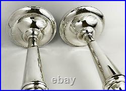 Vintage ELIZABETH II PAIR STERLING SILVER CANDLESTICKS 1972 A T Cannon 9-Inches