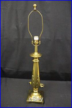 Vintage ETHAN ALLEN Brass Candlestick HOLLYWOOD REGENCY Table Lamp withShade, 32