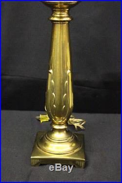 Vintage ETHAN ALLEN Brass Candlestick HOLLYWOOD REGENCY Table Lamp withShade, 32