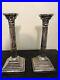 Vintage-English-Sterling-Silver-Candlesticks-Classical-Style-Column-Pair-READ-01-fx