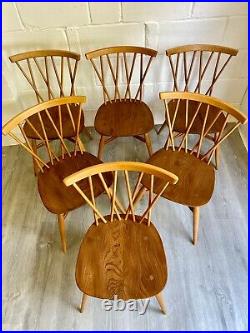 Vintage Ercol Candlestick Dining Chairs 6 Lattice Midcentury delivery available