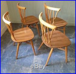 Vintage Ercol Candlestick Dining Chairs x 4 Blonde No. 376 Mid Century VGC