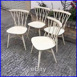 Vintage Ercol Candlestick Dining Chairs x 4 Painted No. 376 Mid Century VGC 1950
