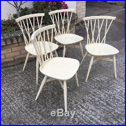 Vintage Ercol Candlestick Dining Chairs x 4 Painted No. 376 Mid Century VGC 1950