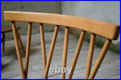 Vintage Ercol Chiltern Candlestick Blonde Elm Dining Chairs Set of 4