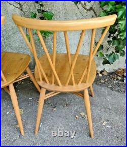 Vintage Ercol Lattice Candlestick Chairs x3 Windsor No 376 Mid Century Modern
