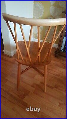 Vintage Ercol Windsor Dining Table And Four Candlestick Chairs