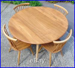 Vintage Ercol Windsor Extending Table & 4'Candlestick' chairs VGC