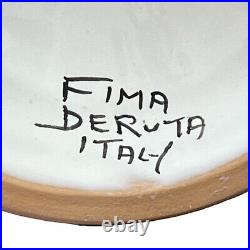 Vintage Fima Deruta Raffaellesco Pottery Candlestick Holder Italy 1970s-1980s