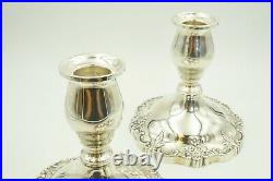 Vintage Fisher English Rose 2409 Sterling Silver Weighted Candle Stick Holders