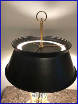 Vintage Frederick Cooper Brass Bouillotte Candlestick Lamp 29 Black Tole Shade