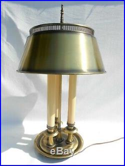 Vintage Frederick Cooper Brass Bouillotte Candlestick Lamp withTole Shade