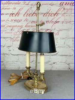 Vintage Frederick Cooper Brass Bouillotte Lamp 2 candle stick. (small)