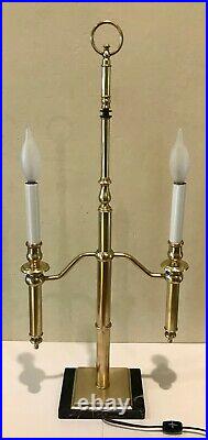 Vintage Frederick Cooper Brass French Bouillotte 2-Candlestick Table Lamp 27