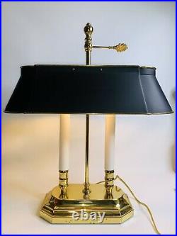 Vintage French Bouillotte Brass Candlestick Adjustable Tole Desk Table Lamp 20