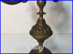 Vintage French Brass Bronze 5 Arms Candelabra Candlestick, 15 Tall x 8 1/2 W
