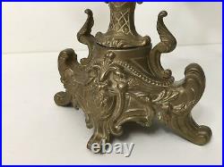 Vintage French Brass Bronze 5 Arms Candelabra Candlestick, 16 1/2 Tall x 14 W