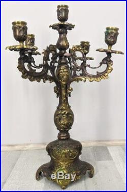 Vintage French Candelabrum Candlestick Candelabra with 5 holders 42cm