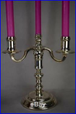 Vintage French Christofle Silver 3 Light Candelabra Candlestick Mint Condition