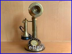 Vintage GEC Candlestick Heavy Brass Telephone Modern Wired NOS Reproduction