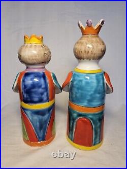 Vintage Giovanni DeSimone Italian Art Pottery King And Queen Candlestick Candle