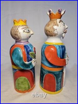 Vintage Giovanni DeSimone Italian Art Pottery King And Queen Candlestick Candle