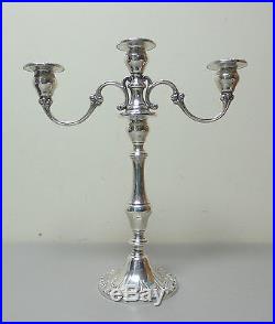 Vintage Gorham Sterling Silver Chantilly Duchess Single 3-lite Candlestick