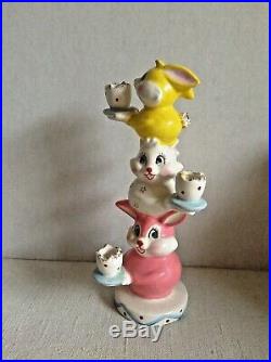 Vintage HOLT HOWARD Bunny Candle Stick Holder Rabbit Easter Japan