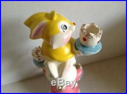 Vintage HOLT HOWARD Bunny Candle Stick Holder Rabbit Easter Japan