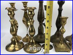 Vintage HUGE Mixed Lot 31 Solid BRASS Candlestick Holders Party Weddings Event A