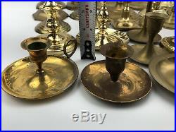 Vintage HUGE Mixed Lot 35 Solid BRASS Candlestick Holders Party Weddings Event A