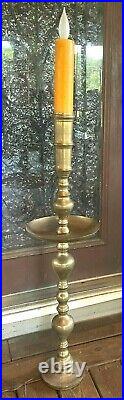 Vintage HUGE SOLID BRASS CANDLESTICK HOLDER (49 T) LAMP antique CHURCH SERVICE